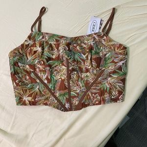 Corset style jungle cropped tank top